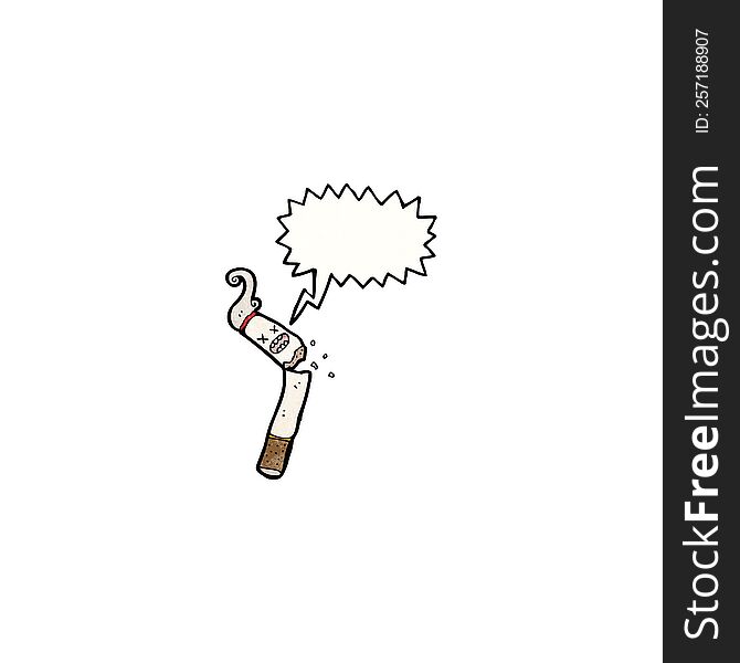 broken cigarette cartoon character