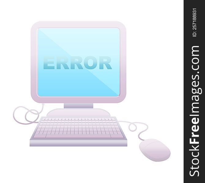 Flat colour illustration of a computer error