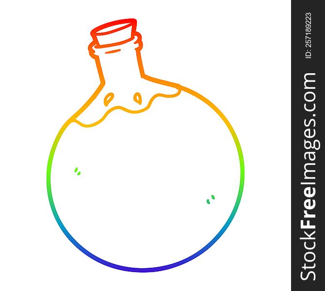 Rainbow Gradient Line Drawing Halloween Potion Cartoon