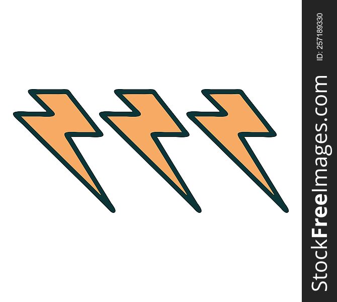 Tattoo Style Icon Of Lightning  Bolts