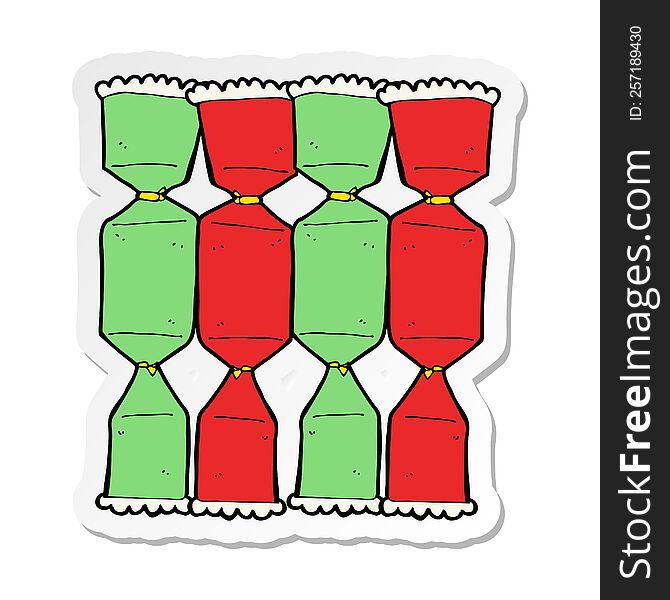 Sticker Of A Cartoon Christmas Cracker
