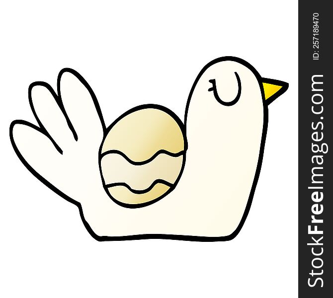 vector gradient illustration cartoon nesting bird
