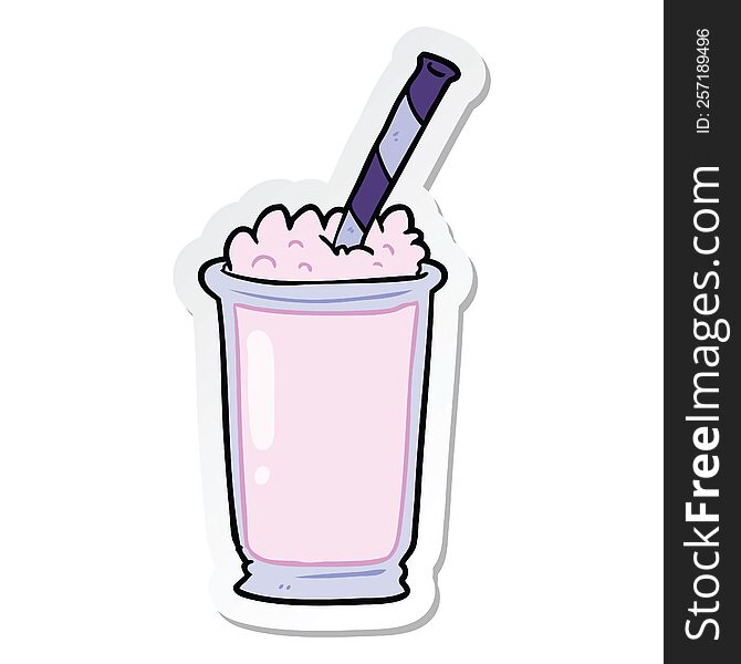 Sticker Of A Cartoon Milkshake