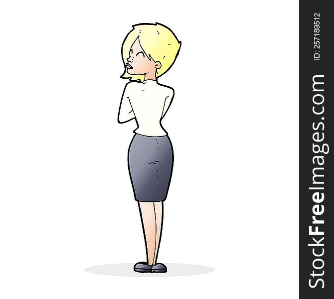 cartoon businesswoman ignoring