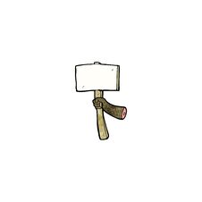 Cartoon Hand Holding Signpost Stock Photos