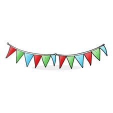 Cartoon Bunting Flags Stock Images