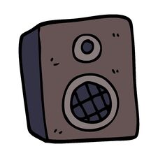 Cartoon Doodle Speaker Stock Photo