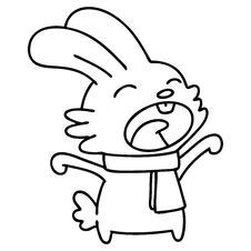 Rabbit With Scarf Yawning Royalty Free Stock Image