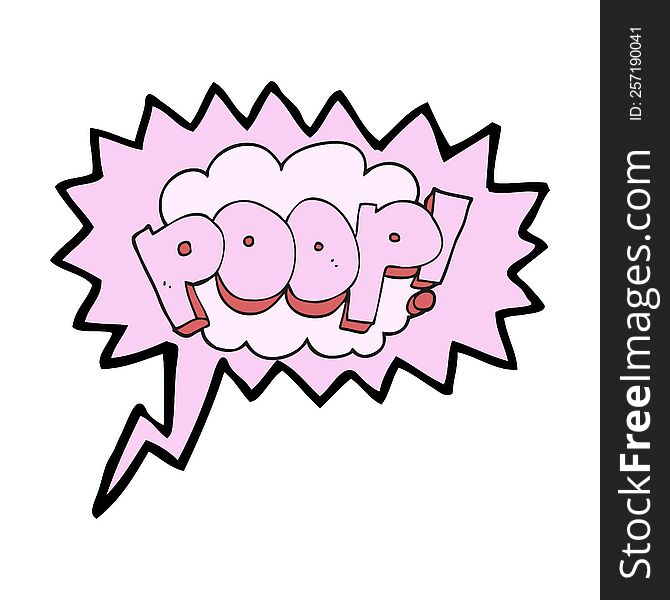 Speech Bubble Cartoon Poop! Text