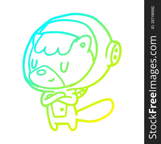 cold gradient line drawing cat astronaut animals