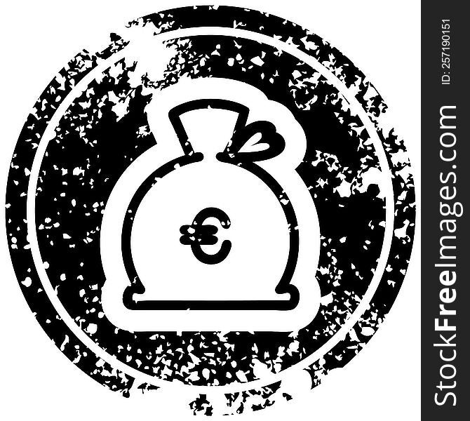 money sack distressed icon symbol