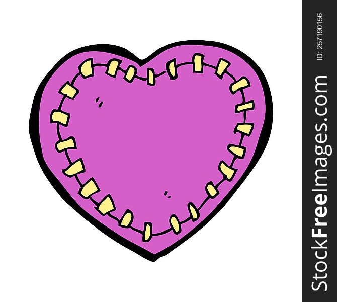 cartoon stitched heart