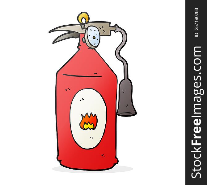 freehand drawn cartoon fire extinguisher