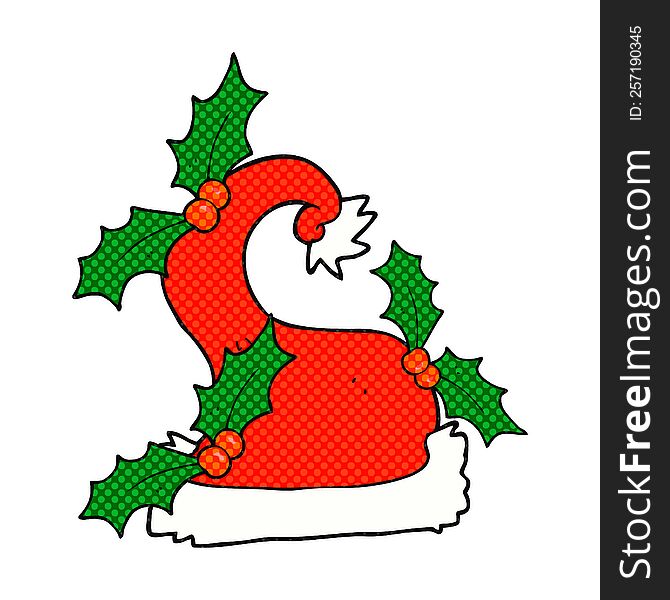 Cartoon Christmas Holly Hat
