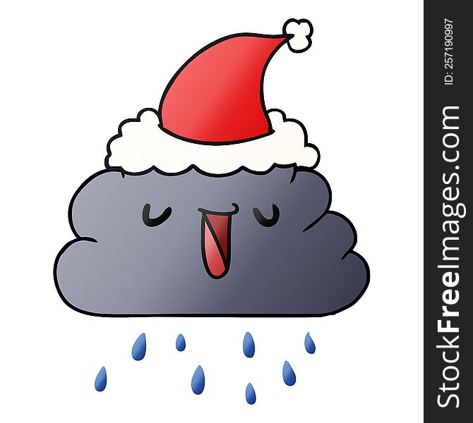 Christmas Gradient Cartoon  Kawaii Rain Cloud