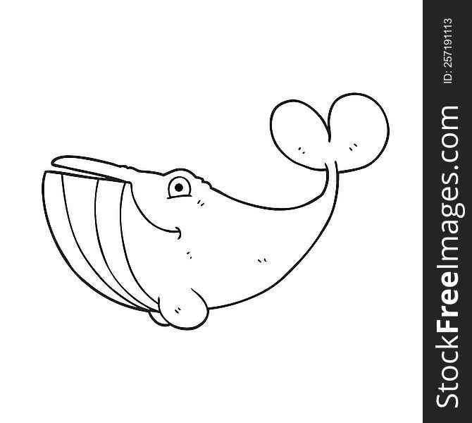 Black And White Cartoon Whale