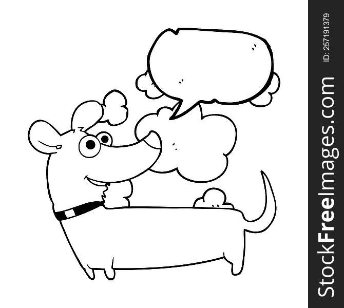 Speech Bubble Cartoon Happy Dog