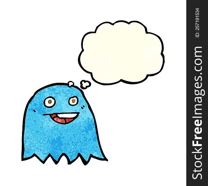 Cartoon Ghost With Thought Bubble