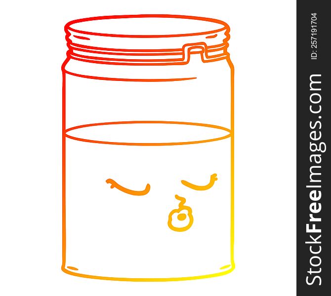 warm gradient line drawing of a cartoon glass jar