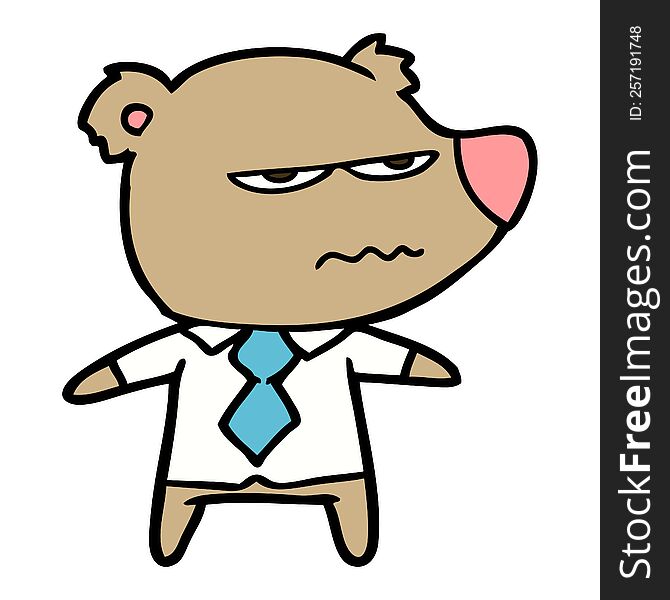 cartoon angry boss bear. cartoon angry boss bear