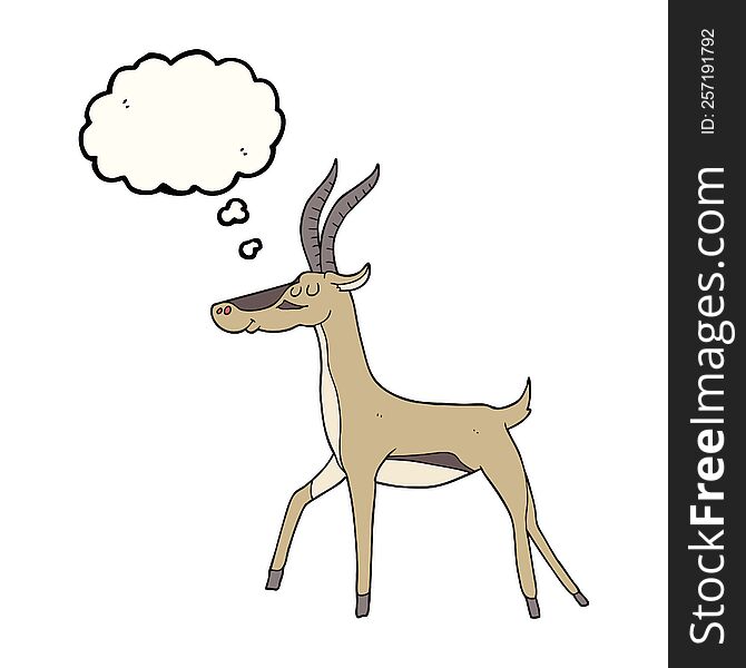 freehand drawn thought bubble cartoon gazelle