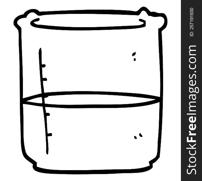 line drawing cartoon science beaker