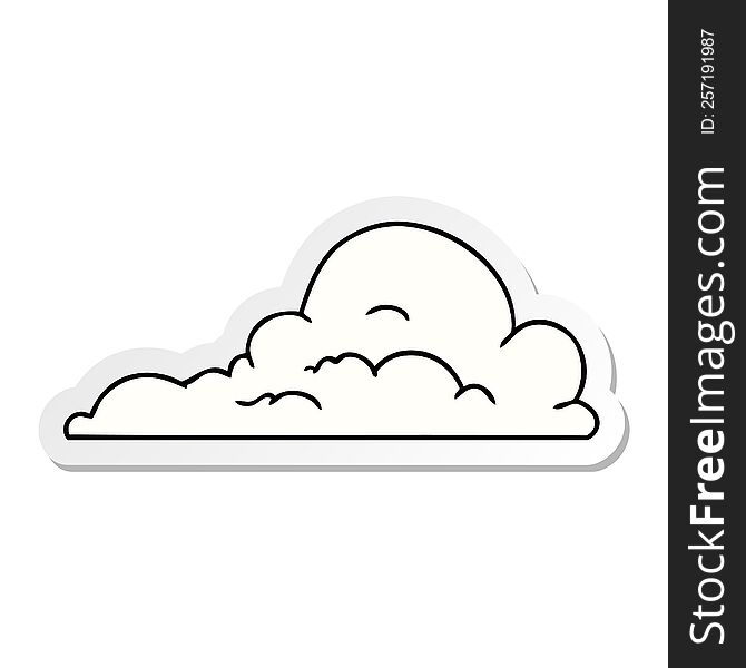 Sticker Cartoon Doodle Of White Large Clouds