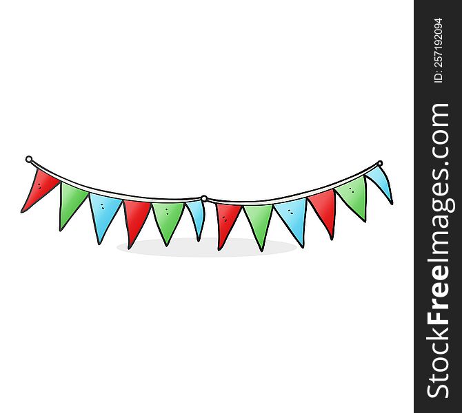 freehand drawn cartoon bunting flags