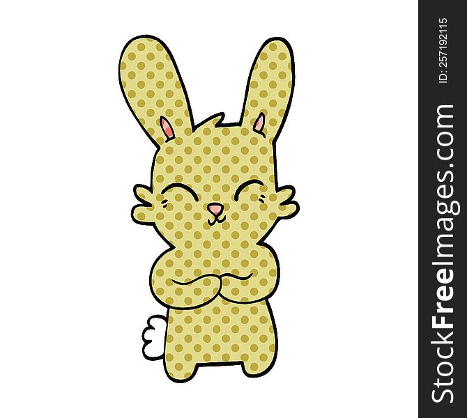 Cute Comic Book Style Cartoon Rabbit