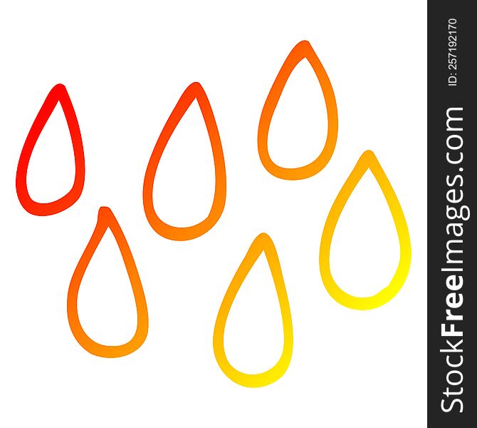 warm gradient line drawing of a cartoon blood droplets