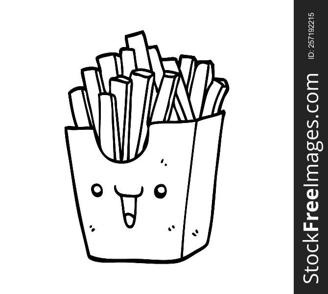 cute cartoon box of fries