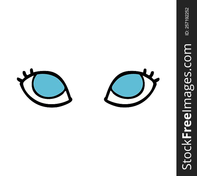 cartoon doodle blue eyes