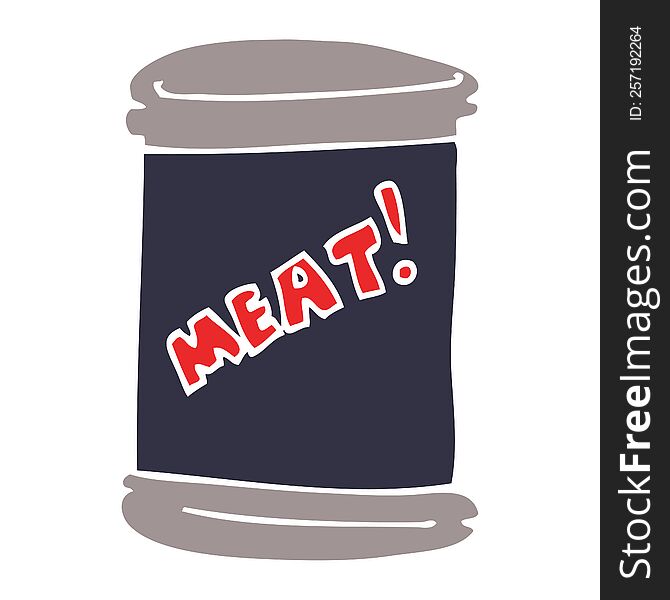 cartoon doodle can of meat