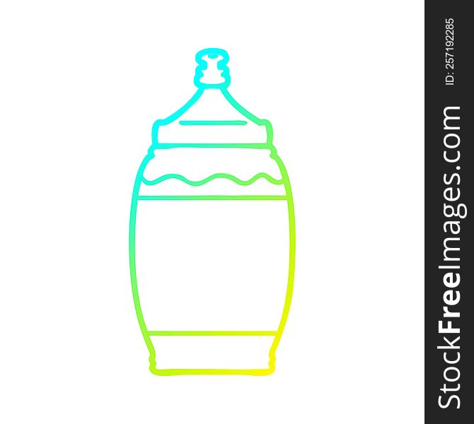 Cold Gradient Line Drawing Cartoon Ketchup Bottle