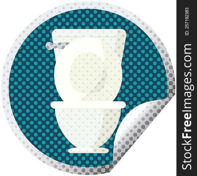 open toilet graphic vector illustration circular sticker. open toilet graphic vector illustration circular sticker