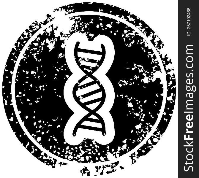 DNA chain distressed icon symbol