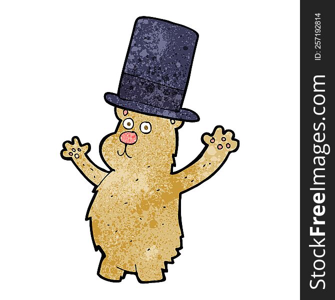 cartoon bear in top hat