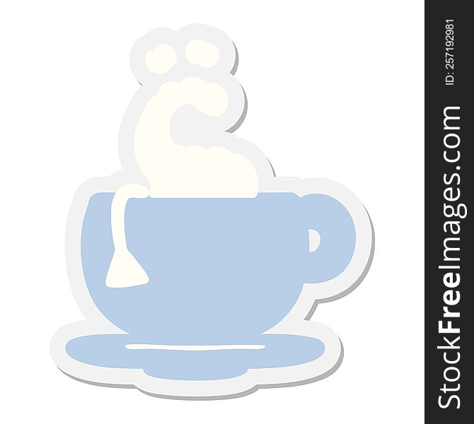 Steaming Cup Of Tea Sticker