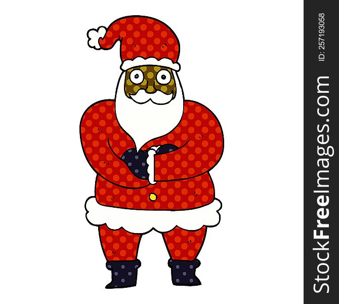 Cartoon Doodle Santa
