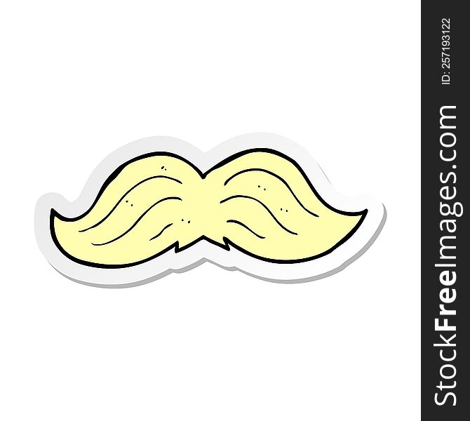 Sticker Of A Cartoon Mustache