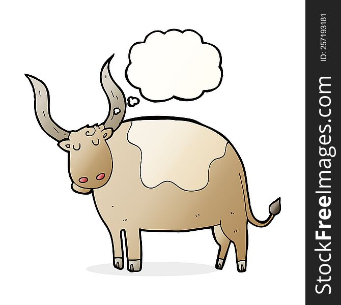 Cartoon Ox With Thought Bubble