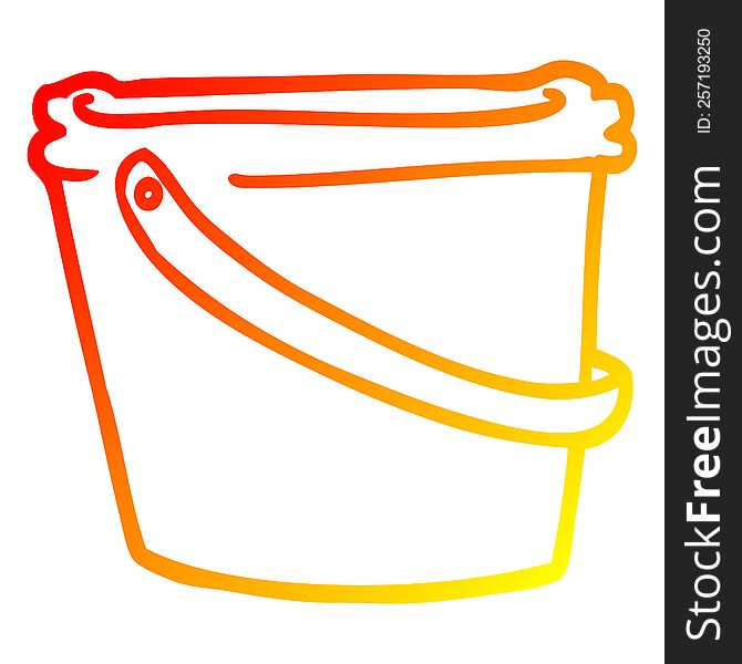 Warm Gradient Line Drawing Cartoon Bucket