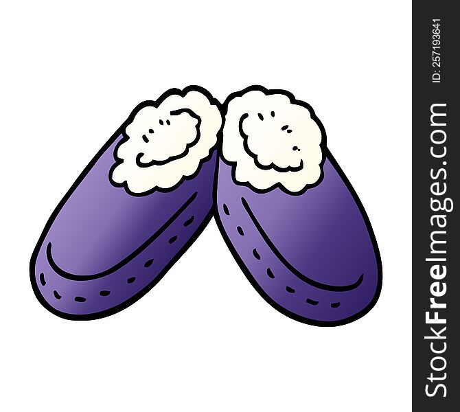cartoon doodle purple slippers