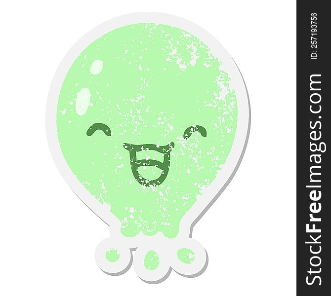 cute cartoon jellyfish grunge sticker