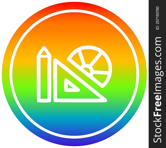 math equipment circular icon with rainbow gradient finish. math equipment circular icon with rainbow gradient finish