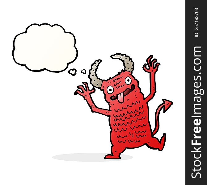 Cartoon Demon With Thought Bubble