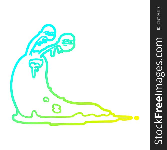 Cold Gradient Line Drawing Gross Cartoon Slug