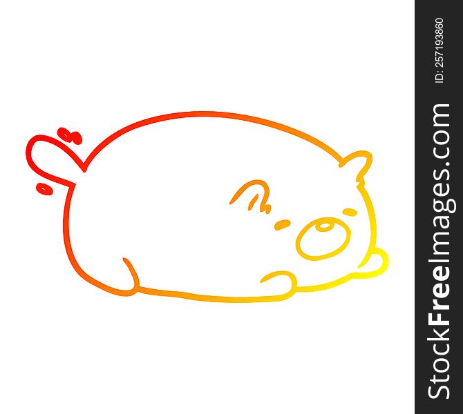 warm gradient line drawing of a cute cat