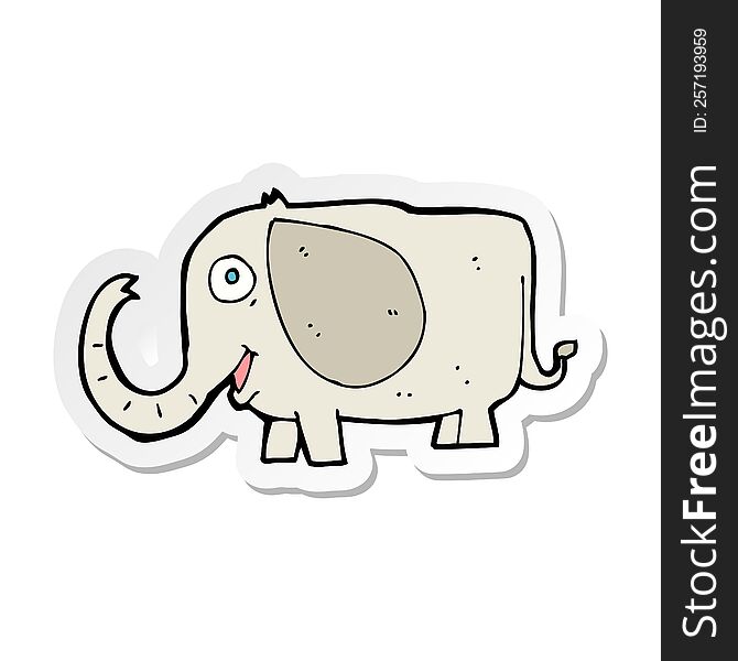 sticker of a cartoon baby elephant