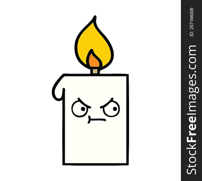 cute cartoon of a lit candle. cute cartoon of a lit candle